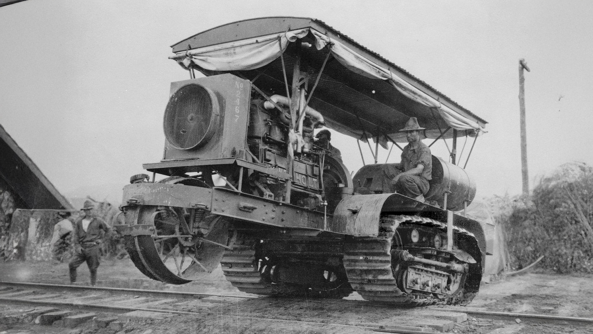 Stockton Holt 75 Tractor No. 2467, used by Gen. Pershing’s Expeditionary forces during the Pancho Villa Expedition, Mexico, 1916.